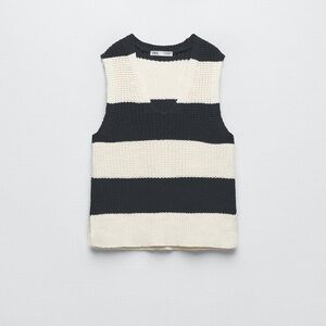 Zara NWT striped sleeveless sweater top